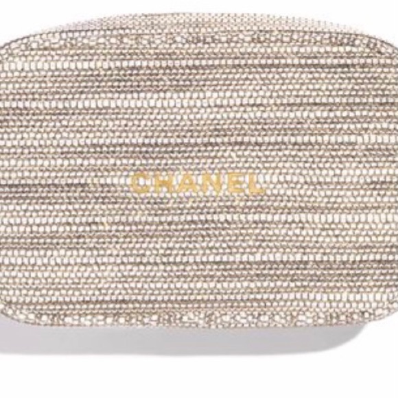 CHANEL Bags Chanel White Tweed Cosmetic Bag From 222 Holiday